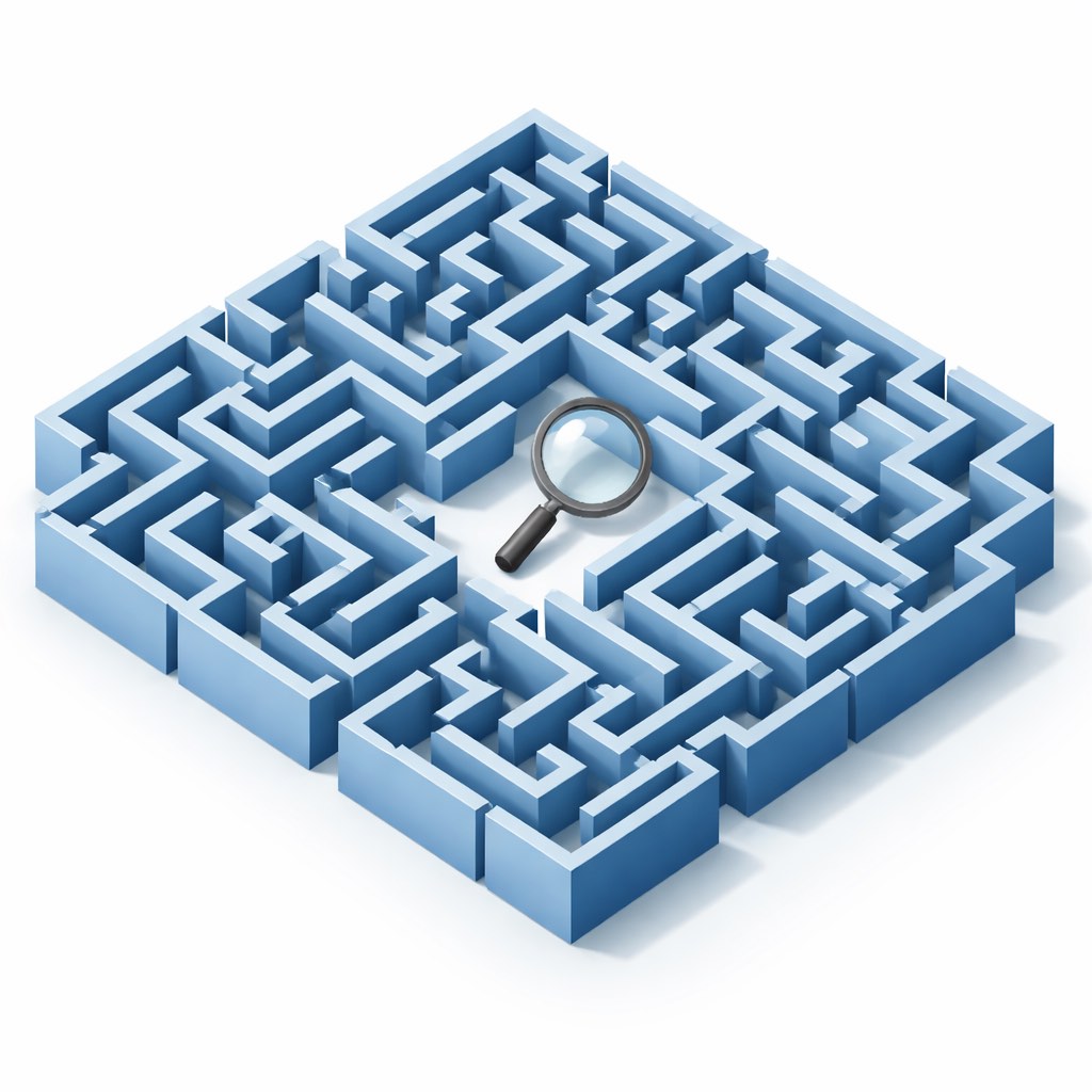 Diagram of a traditional LMS maze where customer training information is buried in courses, making it hard to find quick answers.